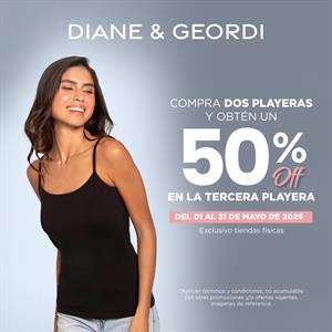 Por la compra de 2 playeras / 50% dcto en la tercera playera